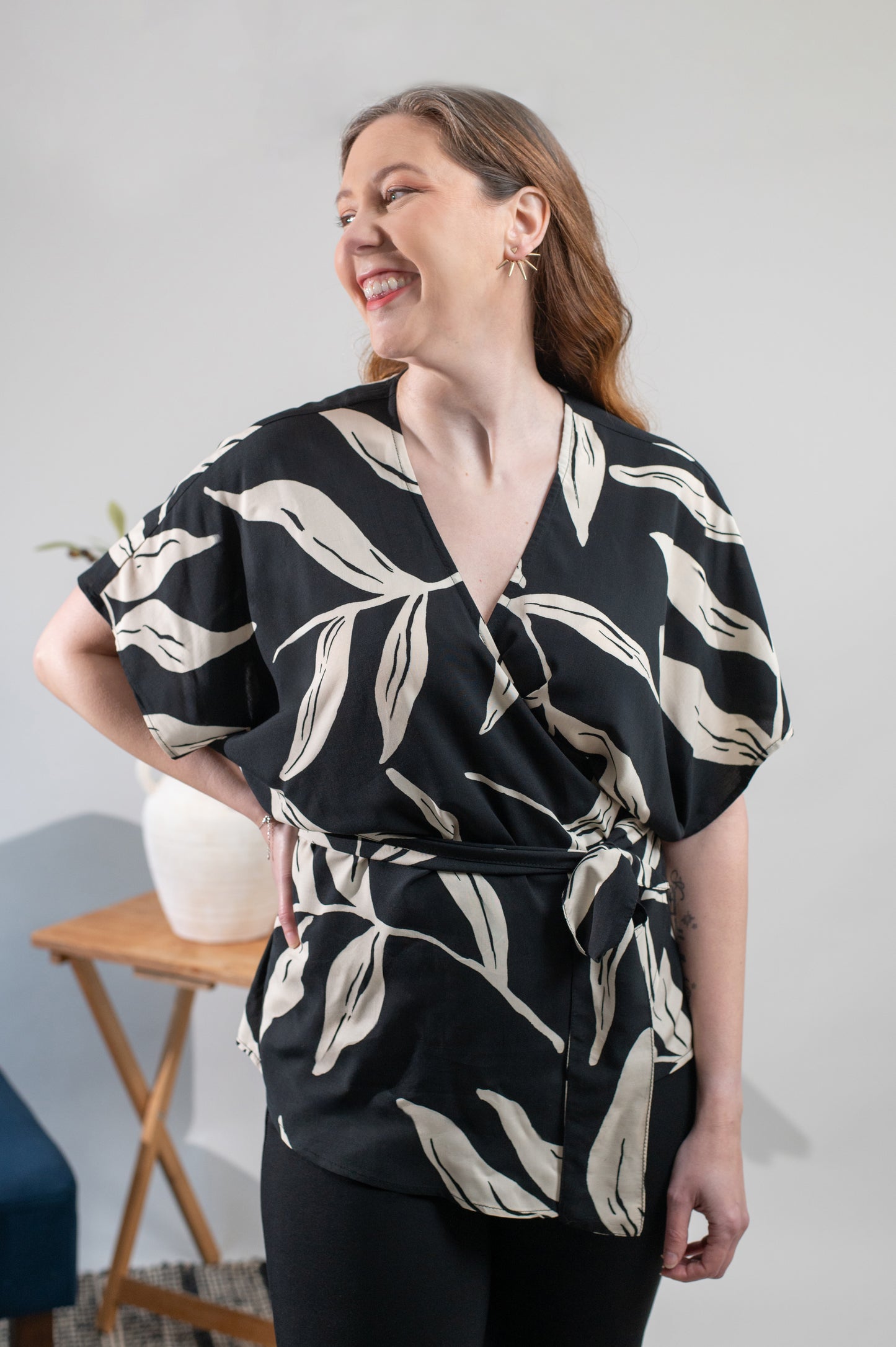 Aphaea Woven Wrap Top
