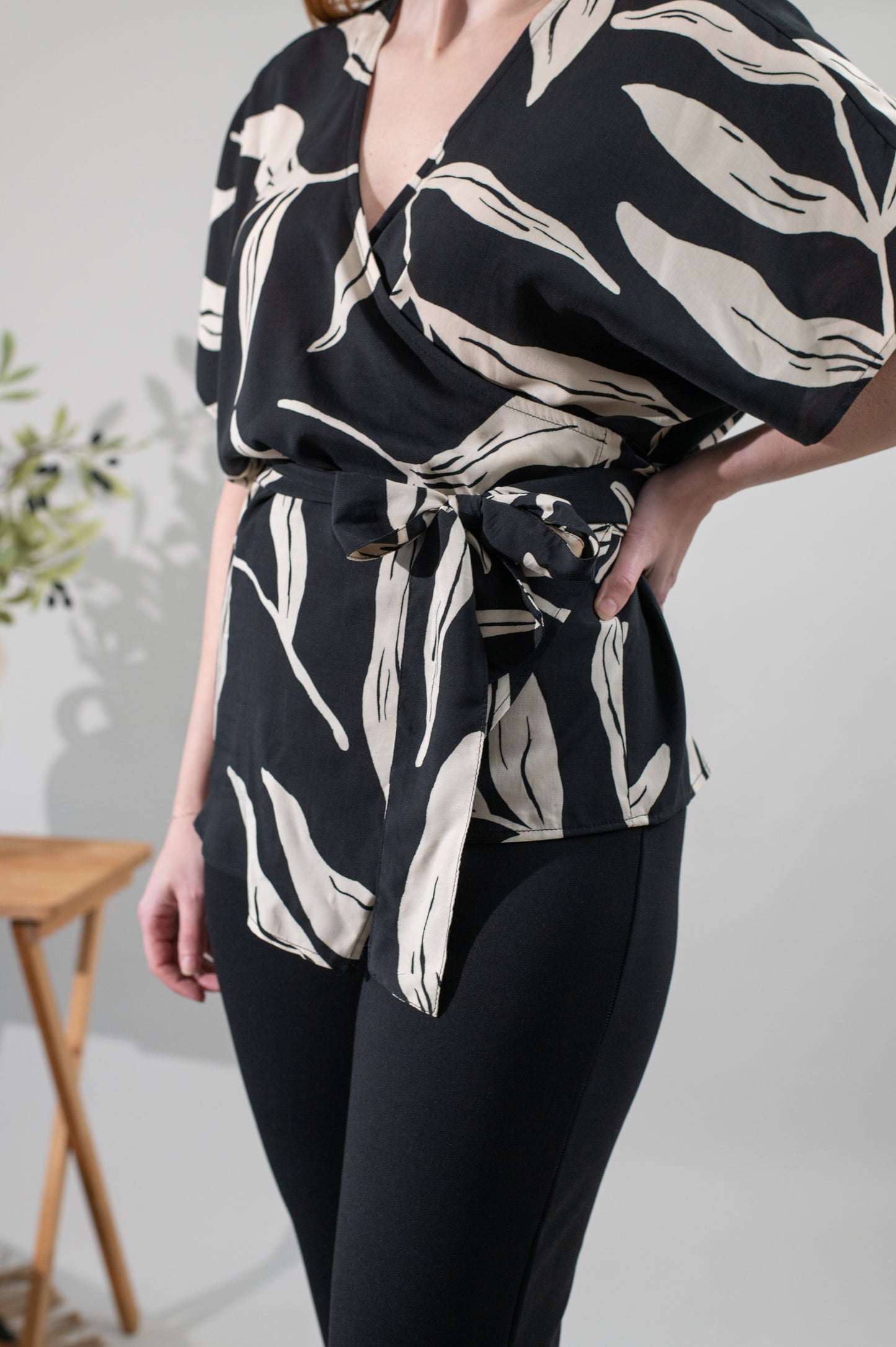 Aphaea Woven Wrap Top