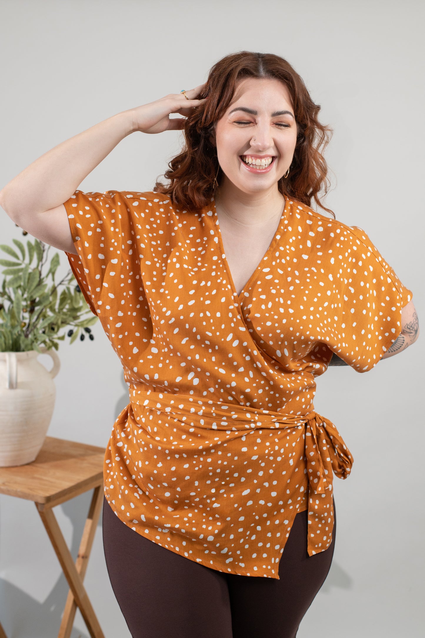 Aphaea Woven Wrap Top