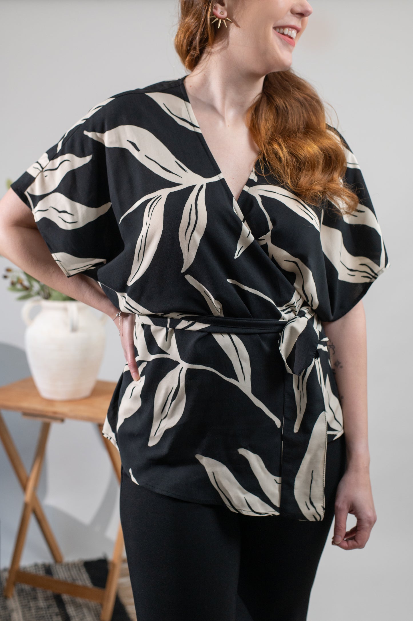 Aphaea Woven Wrap Top