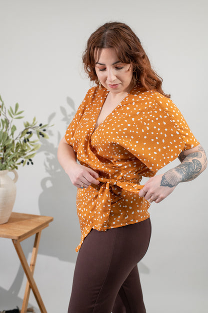 Aphaea Woven Wrap Top