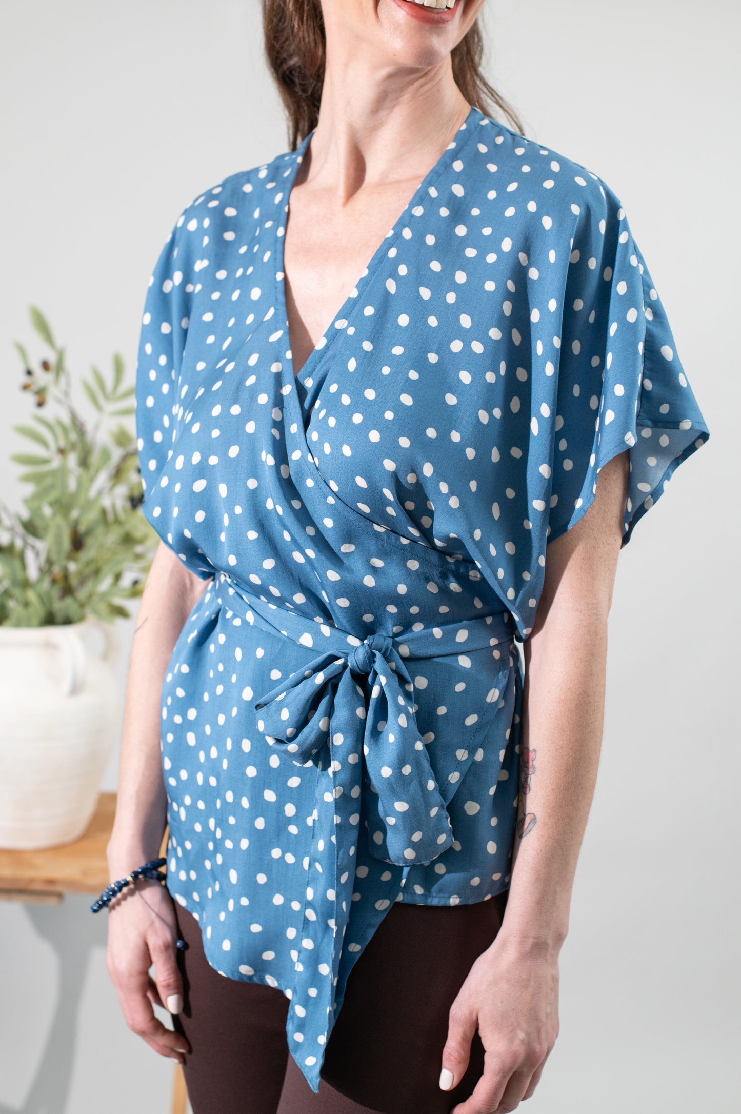 Aphaea Woven Wrap Top