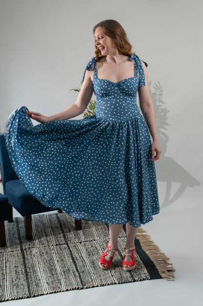 Calypso Basque Waist Dress