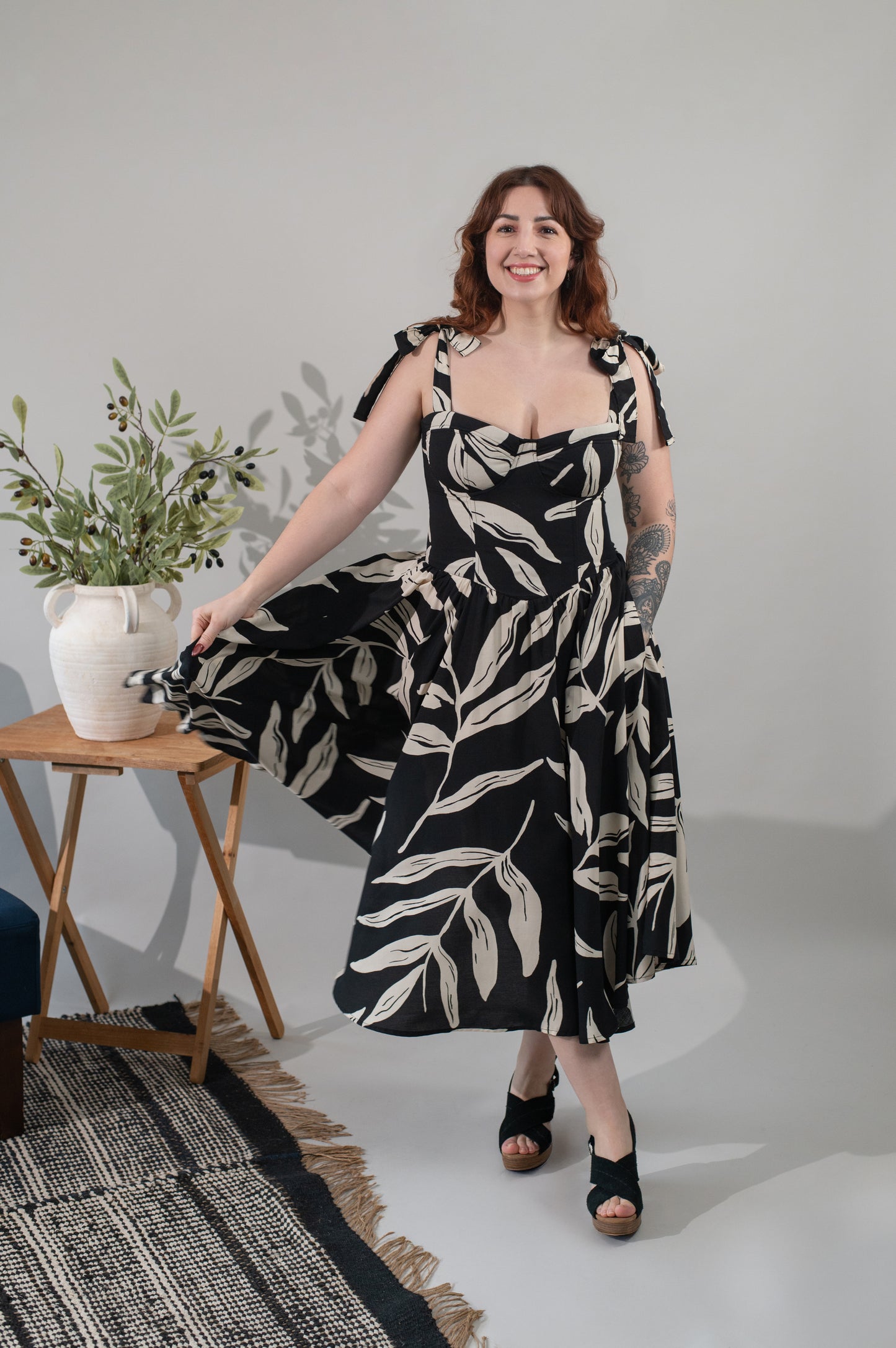 Calypso Basque Waist Dress