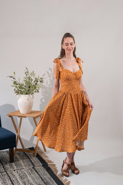 Calypso Basque Waist Dress