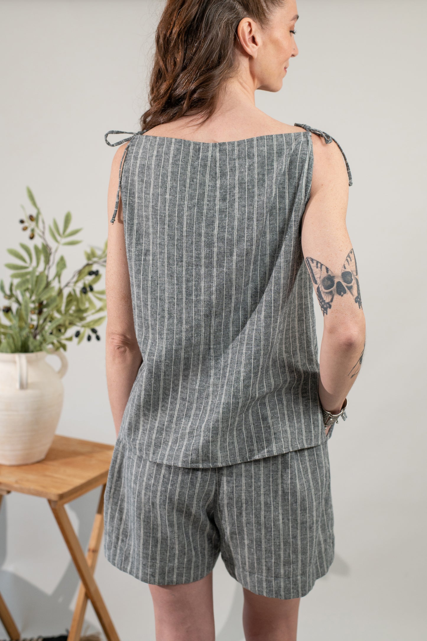 Selene Straight Neck Woven Top