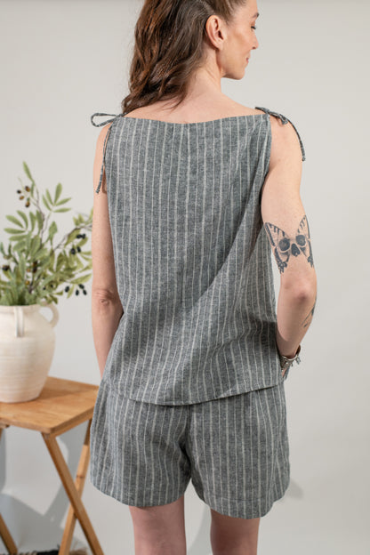 Selene Straight Neck Woven Top