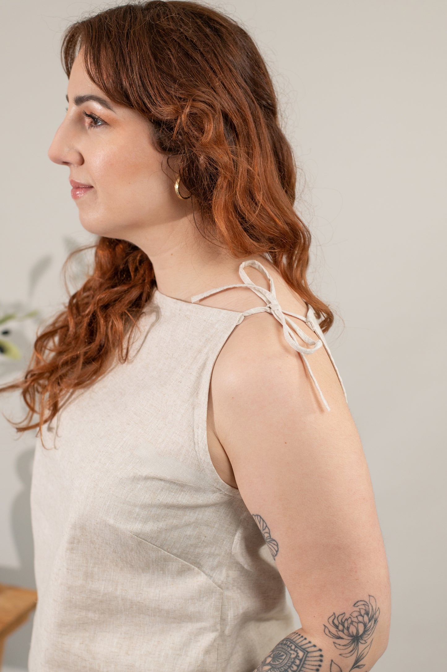 Selene Straight Neck Woven Top